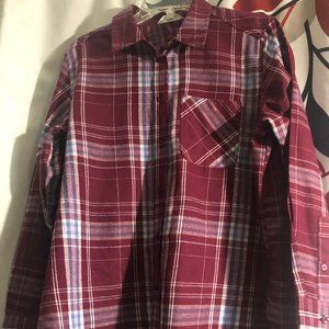 Time and Tru Women size S (4-6) Colorblock Maroon Long Sleeves Shirt